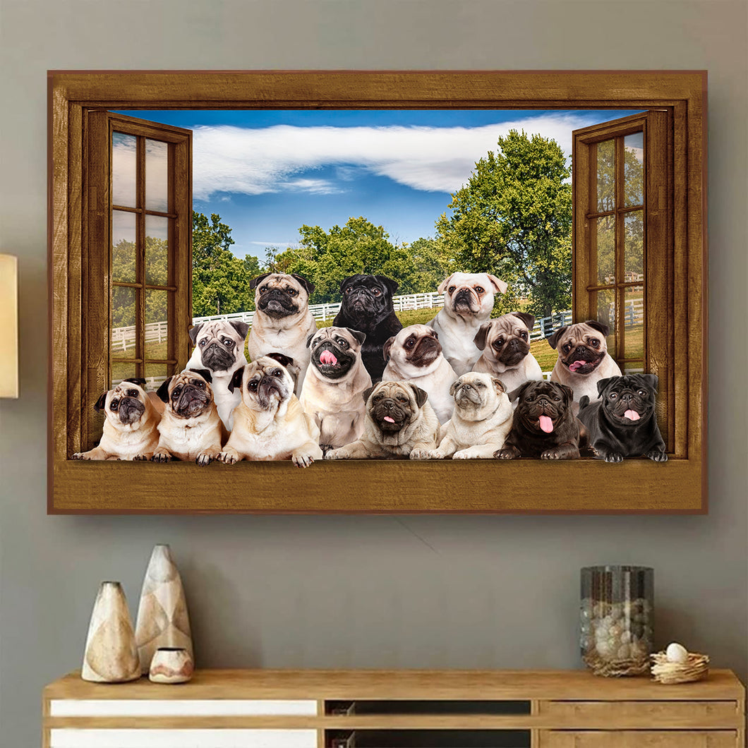 [ld1003-snf-lad]-pug-poster-dogs-lover