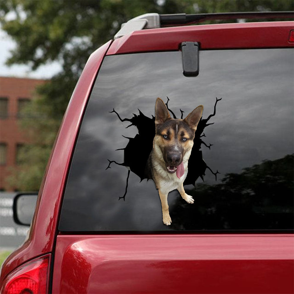 [ld1181-snf-lad]-german-shepherd-crack-car-sticker-dogs-lover