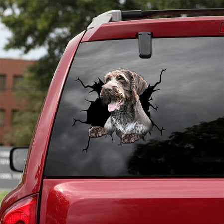 [ld1152-snf-lad]-german-wirehaired-pointers-crack-car-sticker-dogs-lover