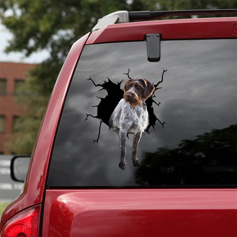 [ld1153-snf-lad]-german-wirehaired-pointers-crack-car-sticker-dogs-lover