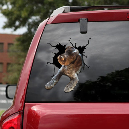 [ld1154-snf-lad]-german-wirehaired-pointers-crack-car-sticker-dogs-lover