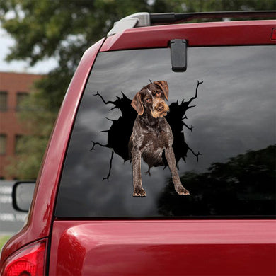 [ld1155-snf-lad]-german-wirehaired-pointers-crack-car-sticker-dogs-lover