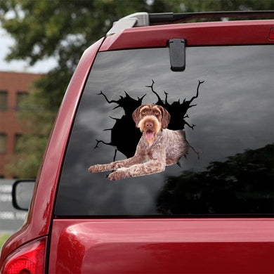 [ld1156-snf-lad]-german-wirehaired-pointers-crack-car-sticker-dogs-lover