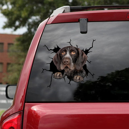 [ld1157-snf-lad]-german-wirehaired-pointers-crack-car-sticker-dogs-lover