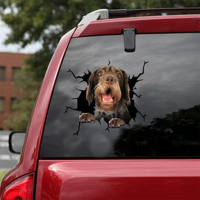 [ld1158-snf-lad]-german-wirehaired-pointers-crack-car-sticker-dogs-lover