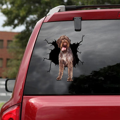 [ld1159-snf-lad]-german-wirehaired-pointers-crack-car-sticker-dogs-lover