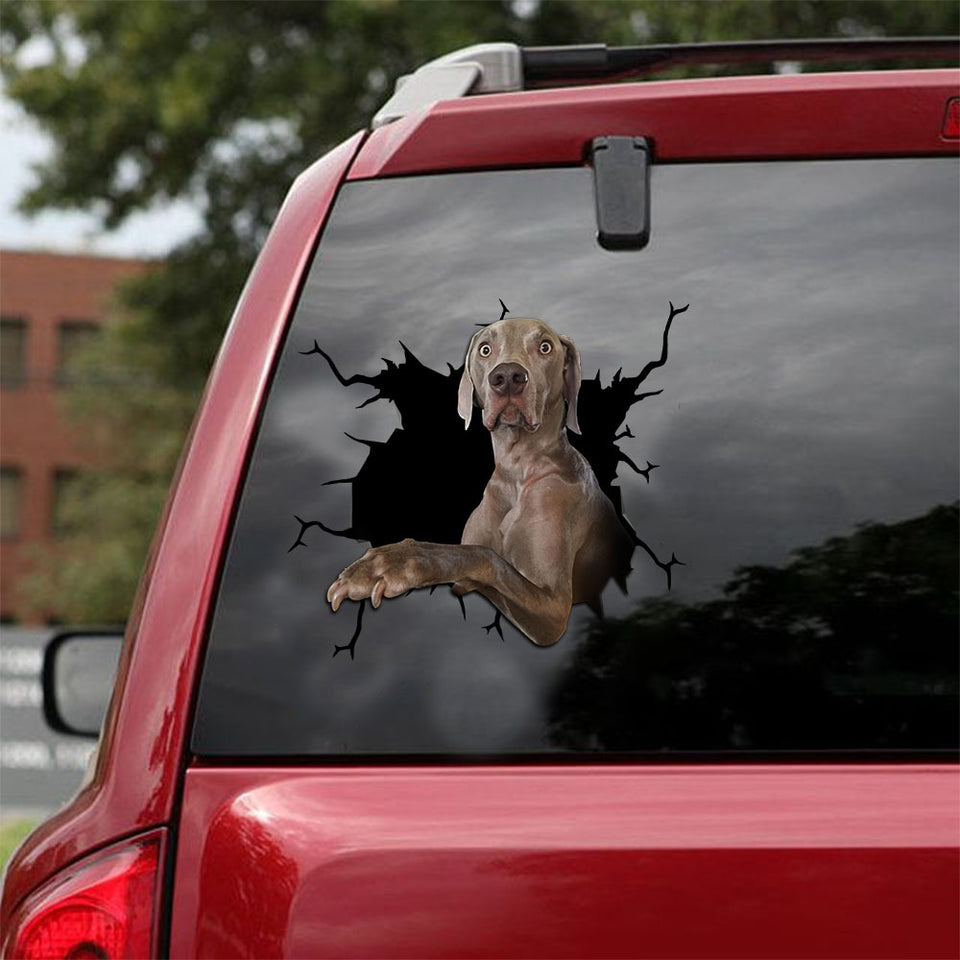 [ld1248-snf-lad]-weimaraner-crack-car-sticker-dogs-lover