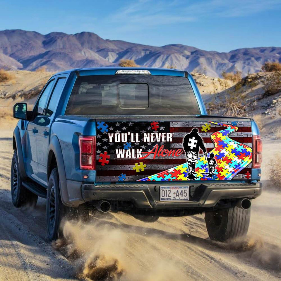 Truck Tailgate Decal Sticker Wrap Never Walk Alone Tailgate Wrap Decals For Trucks