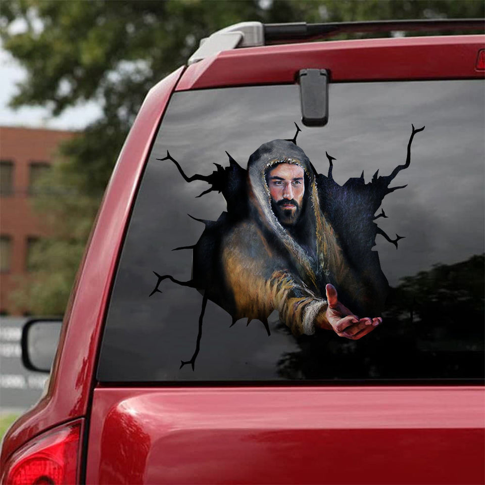 [da0119-snf-ptd]god-crack-car-sticker-