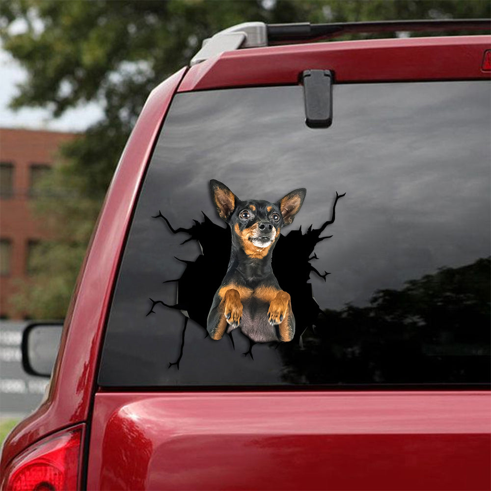 [th0184-snf-tpa]-mini-pinscher-crack-car-sticker-dogs-lover