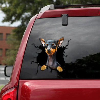 [th0186-snf-tpa]-mini-pinscher-crack-car-sticker-dogs-lover