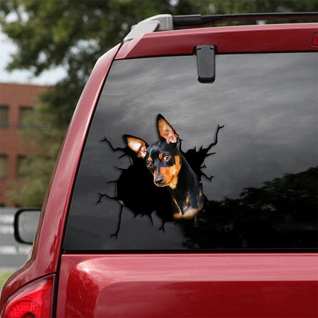 [th0187-snf-tpa]-mini-pinscher-crack-car-sticker-dogs-lover