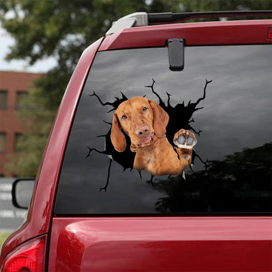 [bv0150-snf-tpa]-vizsla-dog-crack-car-sticker-dogs-lover