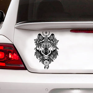 [sk0546-snf-tnt]-wolf-car-sticker-animals-lover