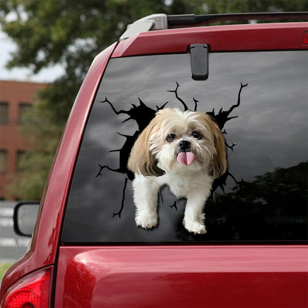 Shih Tzu Crack Decal For Back Car Window You Cute Die Cut Stickers Gifts For Pregnant Women