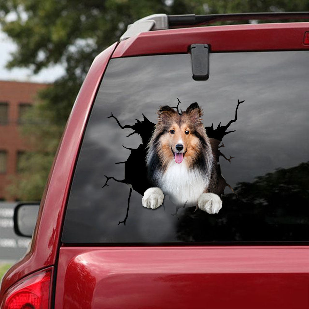 [ld0453-snf-lad]-shetland-sheepdog-crack-car-sticker-dogs-lover