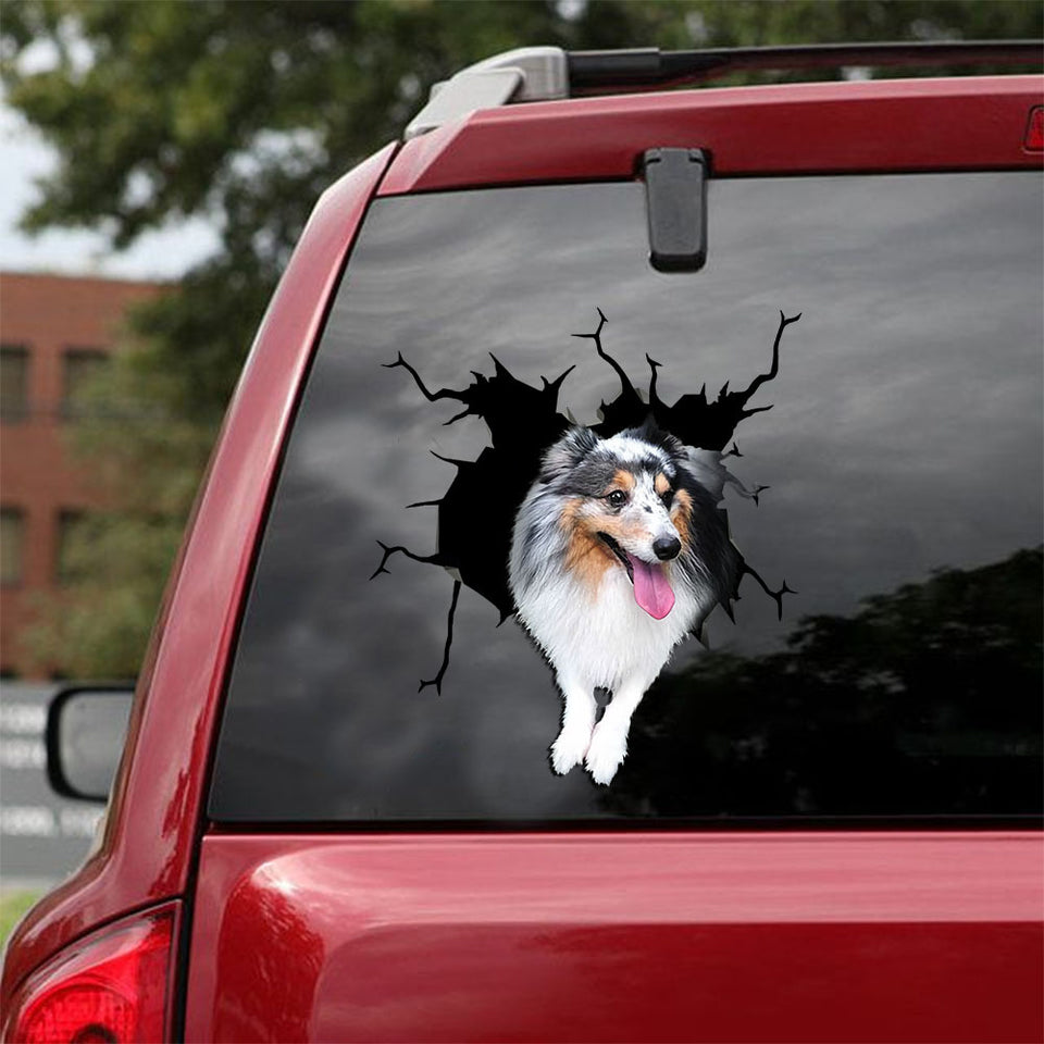 [ld0454-snf-lad]-shetland-sheepdog-crack-car-sticker-dogs-lover
