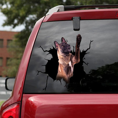 [ld0414-snf-lad]-belgian-malinise-crack-car-sticker-dogs-lover