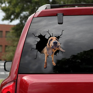 [ld1112-snf-lad]-bloodhound-crack-car-sticker-dogs-lover