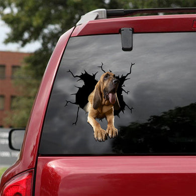 [ld1113-snf-lad]-bloodhound-crack-car-sticker-dogs-lover