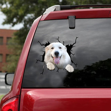 [ld1131-snf-lad]-great-pyrenees-crack-car-sticker-dogs-lover
