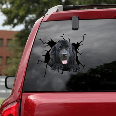 [ld1201-snf-lad]-newfoundland-crack-car-sticker-dogs-lover