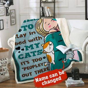 I Like To My Cats Fleece Blanket Customized Personalized Gift Idea Gift Birthday Cats Lover TH0680PTD