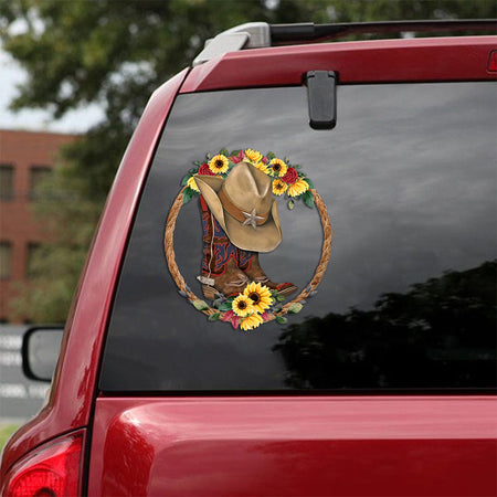 [th0681-snf-tpa]-country-boot-crack-car-sticker-cowboys-lover