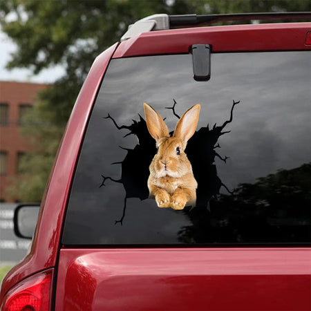 [da0309-snf-tnt]-rabbit-crack-car-sticker-rabbits-lover