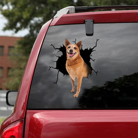 [ld0942-snf-lad]-red-healer-crack-car-sticker-dogs-lover