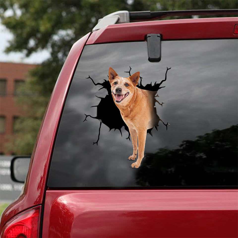 [ld0943-snf-lad]-red-healer-crack-car-sticker-dogs-lover