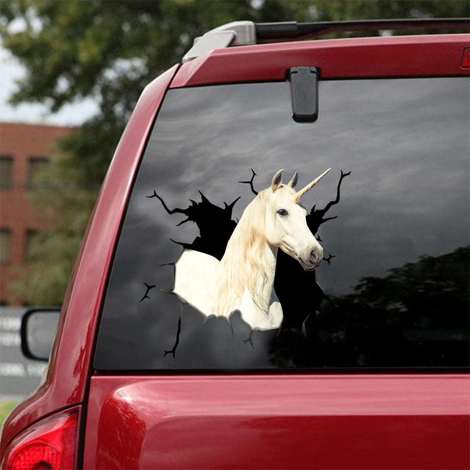 [sk0606-snf-lad]-unicorn-crack-sticker-animals-lover