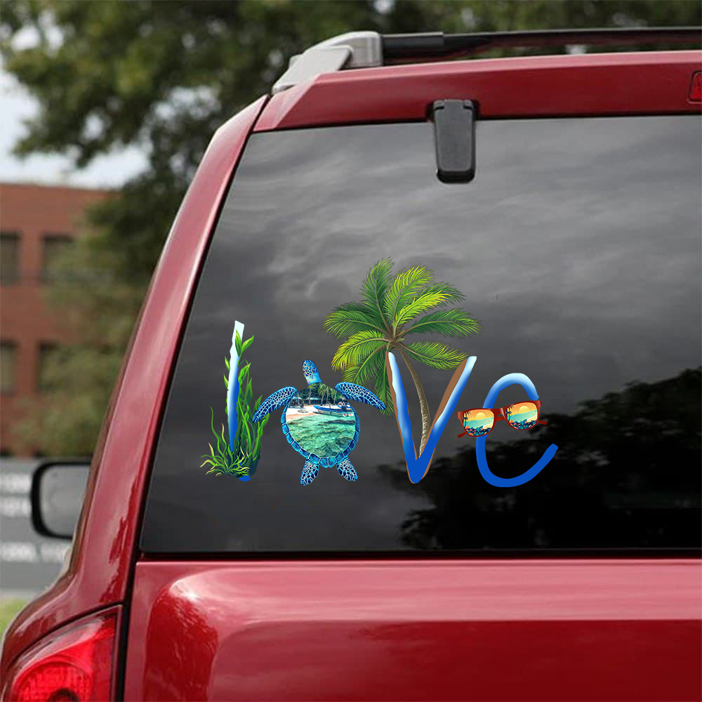 [sk0591-snf-hnd]-ocean-car-sticker-animals-lover