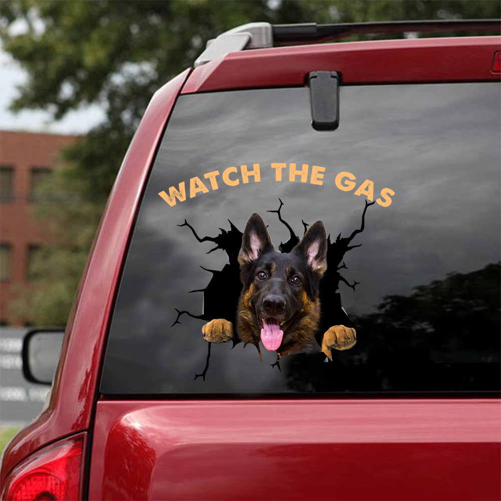 [sk0603-snf-tnt]-german-shepherd-watch-the-gas-crack-sticker-dogs-lover