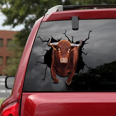 [sk1710-snf-tnt]-bull-crack-car-sticker-bull-riding-lover
