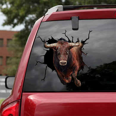 [sk1711-snf-tnt]-bull-crack-car-sticker-bull-riding-lover