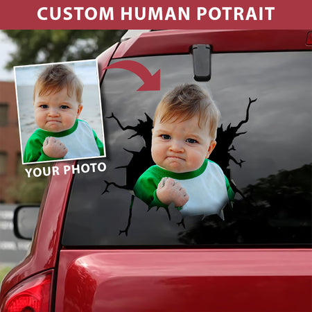 Personalized Your Photo Crack Mom Car Decal Happy Transparent Sticker Good Christmas Gifts