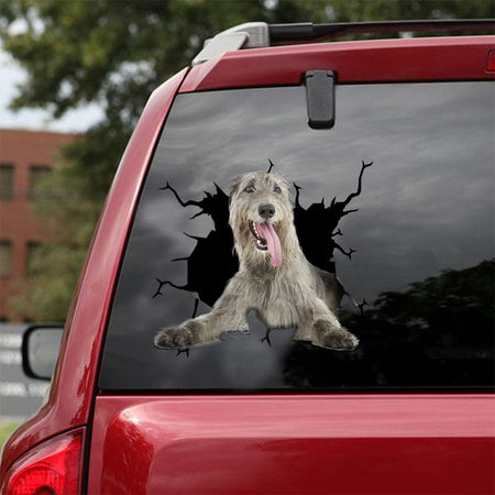 [ld0818-snf-lad]-wolfhound-crack-car-sticker-dogs-lover