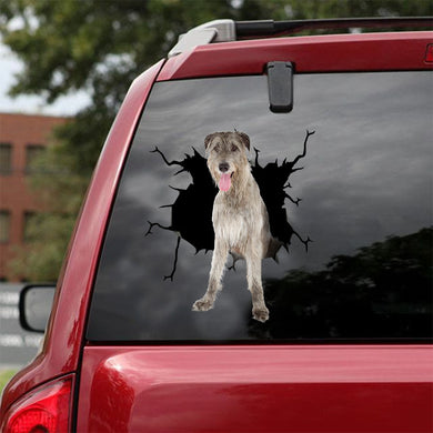 [ld0819-snf-lad]-wolfhound-crack-car-sticker-dogs-lover