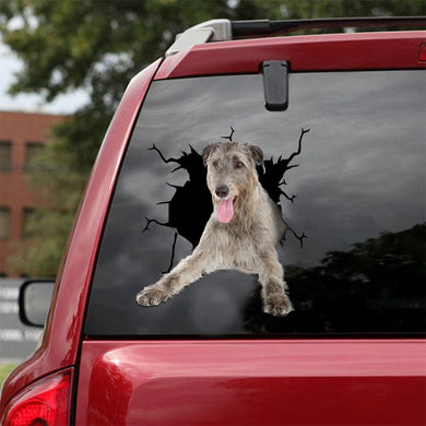 [ld0820-snf-lad]-wolfhound-crack-car-sticker-dogs-lover