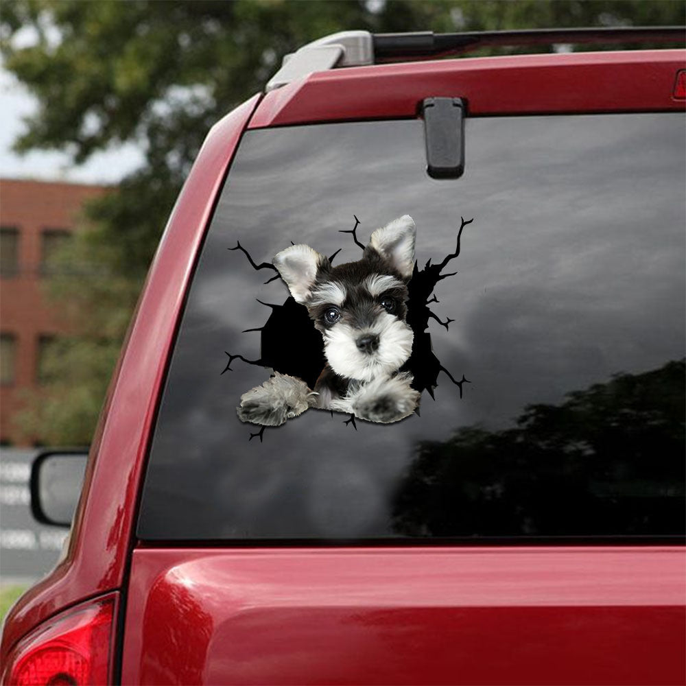 [ld1173-snf-lad]-miniature-schnauzer-crack-car-sticker-dogs-lover