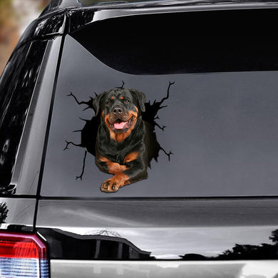 [ld1224-snf-lad]-rottweiler-crack-car-sticker-dogs-lover