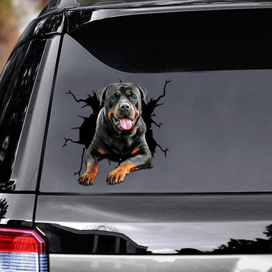 [ld1227-snf-lad]-rottweiler-crack-car-sticker-dogs-lover