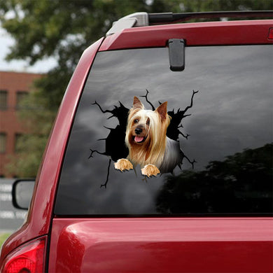 [ld1167-snf-lad]-australian-silky-terrier-crack-car-sticker-dogs-lover
