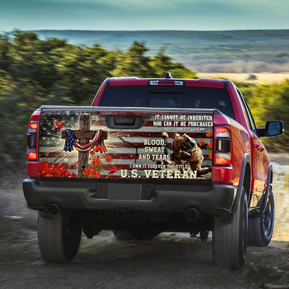 Forever The Title Veterans truck Tailgate Decal Sticker Wrap Veteran Day Veteran Gifts Veteran Decoration Idea Tailgate Wrap Decals For Trucks