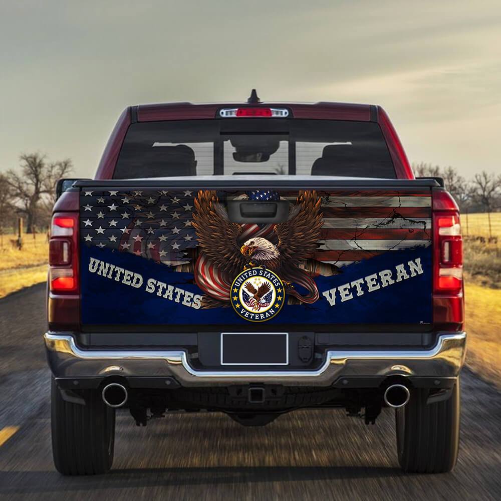 United States Veterans truck Tailgate Decal Sticker Wrap Tailgate Wrap Decals For Trucks