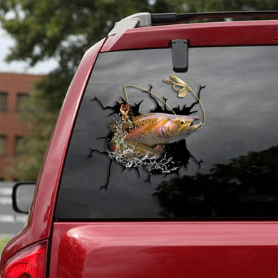 [th0324-snf-ptd]-trout-fish-crack-car-sticker-fishs-lover