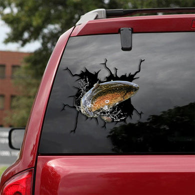 [th0328-snf-ptd]-trout-fish-crack-car-sticker-fishs-lover