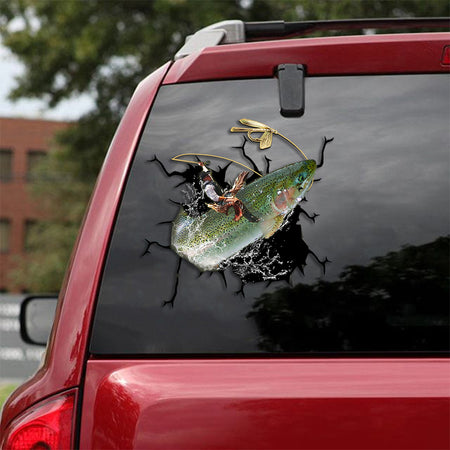[th0329-snf-ptd]-trout-fish-crack-car-sticker-fishs-lover