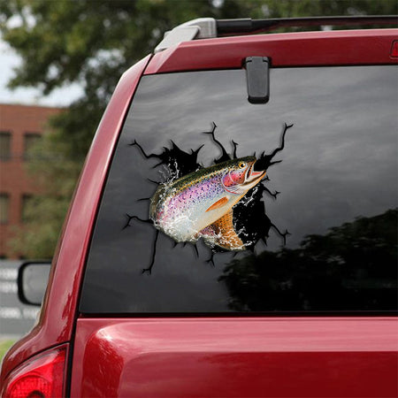[th0330-snf-ptd]-trout-fish-crack-car-sticker-fishs-lover